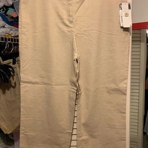 Beige linen capris